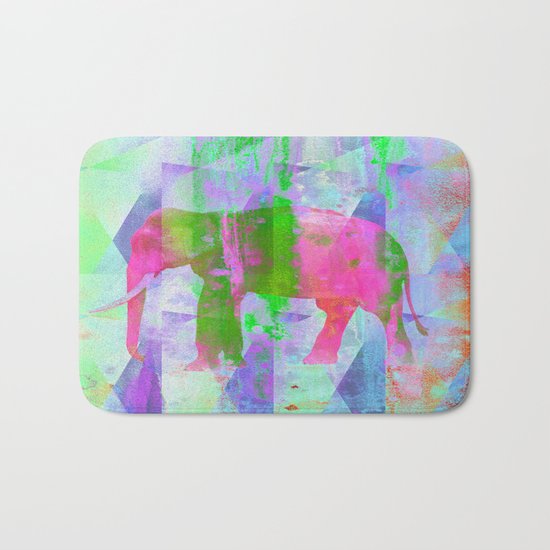 Colorful Elephant Bath Mat