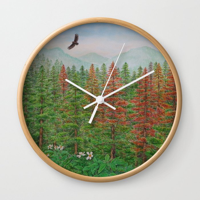 A Day of Forest(8). (coniferous forest) Wall Clock