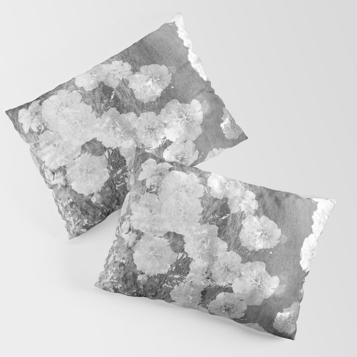 black and white floral vintage photo effect Pillow Sham