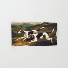 Samuel Raven Foxhounds oil on panel Hand & Bath Towel