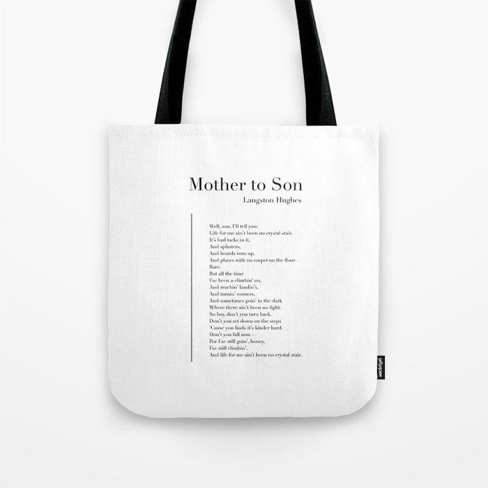 Mother to Son by Langston Hughes Tote Bag