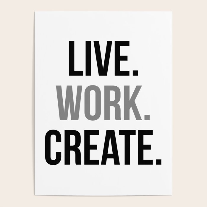 Live Work Create, Office Decor, Office Wall Art, Office Art, Office