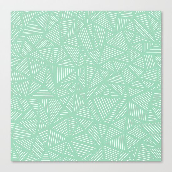 Geo Lines Mint Canvas Print