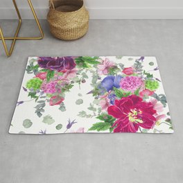 Floral print with tulips and anemones Rug
