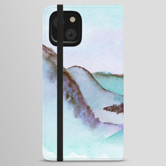 Beautiful Minimalist Mountain Range iPhone Wallet Case