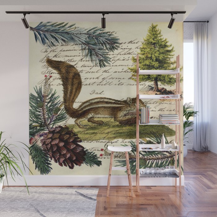 Rustic christmas winter evergreen pine tree woodland ...