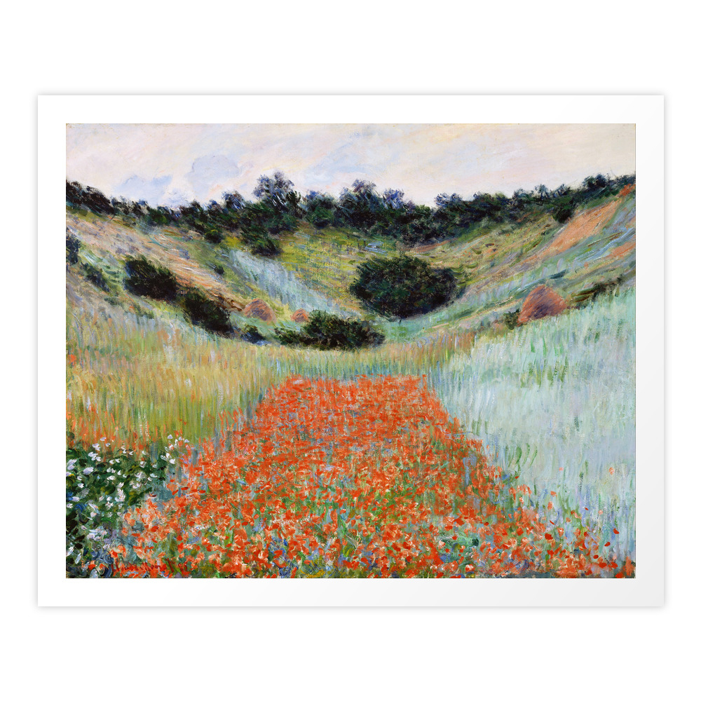 Poppy Field In A Hollow Near Giverny By Claude Monet Art Print by palazzoartgallery