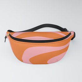 Abstract Retro 70s Orange Pink Fanny Pack