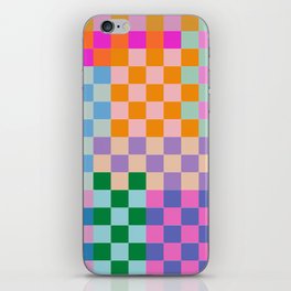 Checkerboard Collage iPhone Skin | Retro, Whimsical, Pattern, Happy, Checkerboard, Vibrant, Check, Checkered, Bright, Colorful 