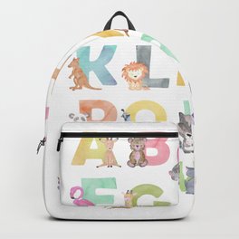 Watercolor Alphabet Animals Backpack