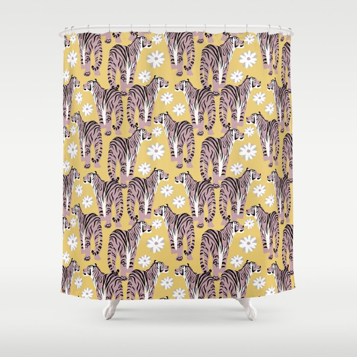 Year of the tiger Pink Tiger Duo Shower Curtain