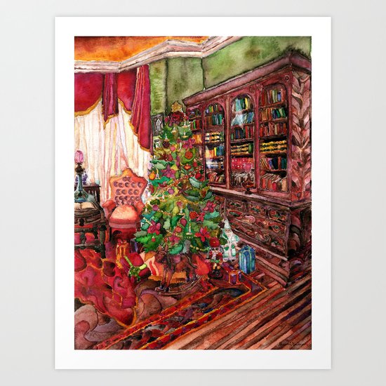 Bibliophile's Christmas Art Print