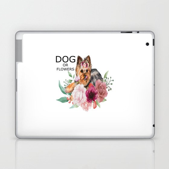 Flowers Dog Laptop & iPad Skin