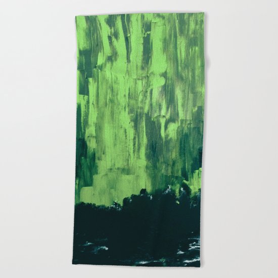 Snow Dreams At Night, Solar Flares Series Beach Towel