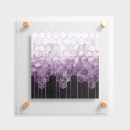 Cubes of Silver - Violet Purple Nights Geometric Floating Acrylic Print