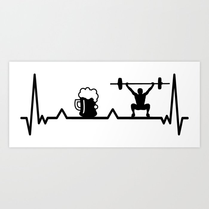 Heartbeat Crossfit Fitness and Beer | Pulse Art Print by Trend-Prints |  Society6