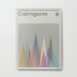 Cairngorm - Scotland Travel Poster | Mid Century Modern | Mountain Poster | Hiking | Geomteric Metal Print | Cool, Midcentury, Wallart, Minimalist, Mountain, Scotland, Surf, Geometric, Midcenturymodern, 60S 