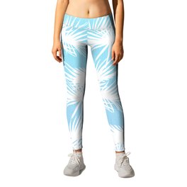 70’s Blue Ombre Tropical Palm Trees Leggings