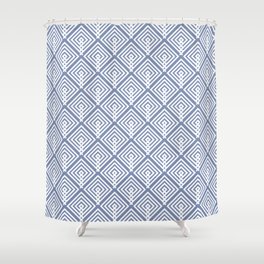 Blue Square Pattern Shower Curtain