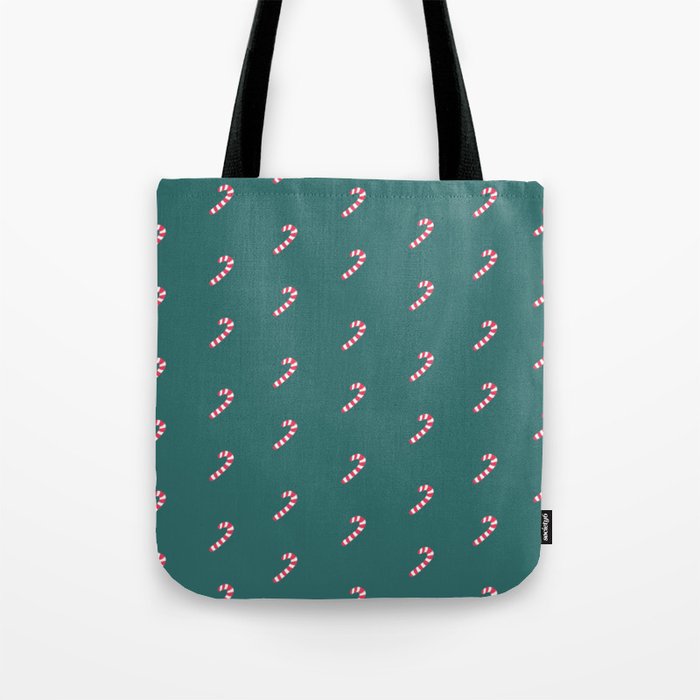 Tiny Christmas Candy Cane Mint Green Print Decoration Tote Bag