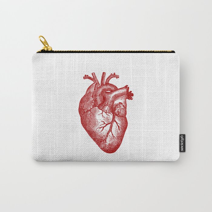 Vintage Heart Anatomy Carry-All Pouch