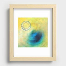 Counterbalance - Yellow And Blue Circle Abstract Art Recessed Framed Print