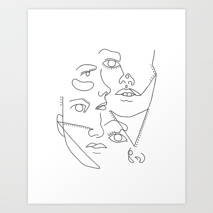 Abstract Faces Art Print By Pulseofart Society6
