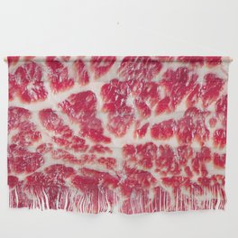 Fresh raw beef steak marbled meat texture close up background Wall Hanging