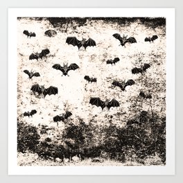 Vintage Halloween Bat pattern Art Print
