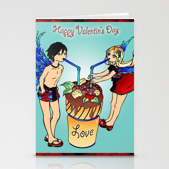 Happy Valentine S Day Anime Stationery Cards By Kagami868 Society6 Zerochan has 6,788 valentines anime images, and many more in its gallery. happy valentine s day anime stationery cards by kagami868
