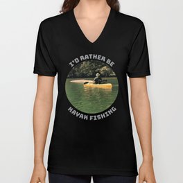 Kayak Fishing V Neck T Shirt