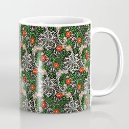William Morris (British,1834-1896) & John Henry Dearle (British,1859-1932) - Title: MORRIS SEAWEED (Leafy Green/Pumpkin Orange/White Ice) - Date: 1901 - Style: Arts and Crafts - Floral, Entwining Leaves - Digitally Enhanced Version (2000dpi) - Coffee Mug