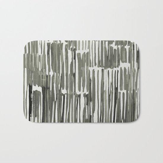 Simply Bamboo Brushstroke Green Tea on Lunar Gray Bath Mat