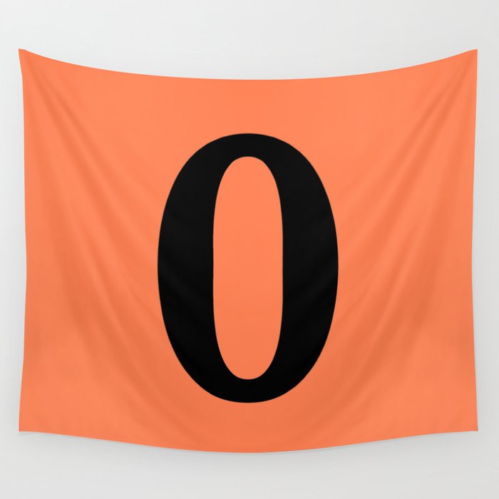 0 (BLACK & CORAL NUMBERS) Wall Tapestry