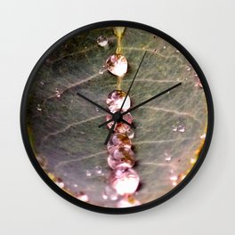 Water Drops Leaf Wall Clock