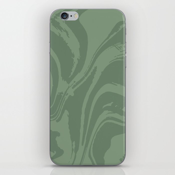 Abstract Swirl Marble (sage green) iPhone Skin
