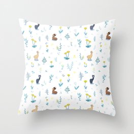 Alpacas and Dandelion Pattern Throw Pillow