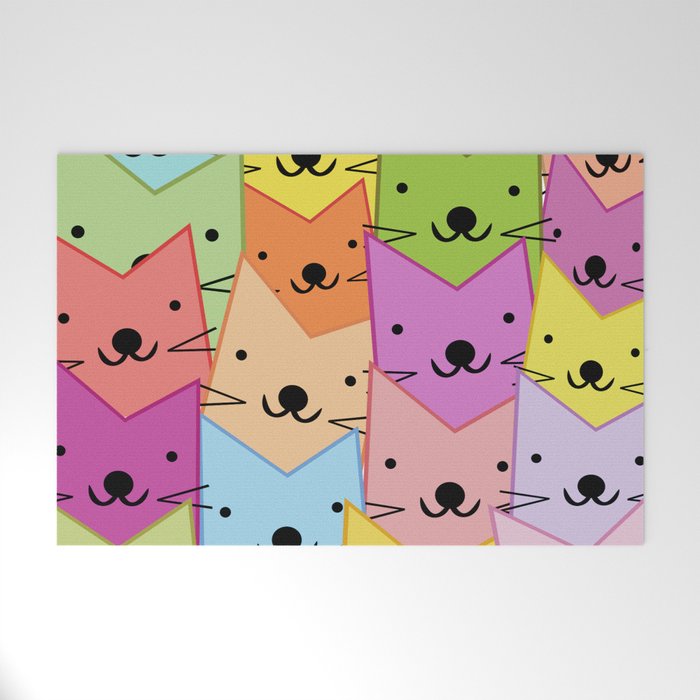 Colorful cats Welcome Mat