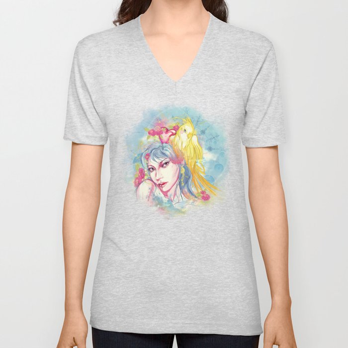 Parrot beauty going to a party V Neck T Shirt