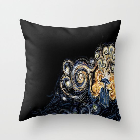 Doctor Who Van Gough Throw Pillow