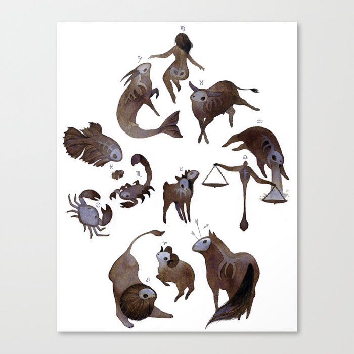 Skeleton zodiac Canvas Print