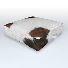 Bold Brown and White Cowhide (screen print) Outdoor Floor Cushion