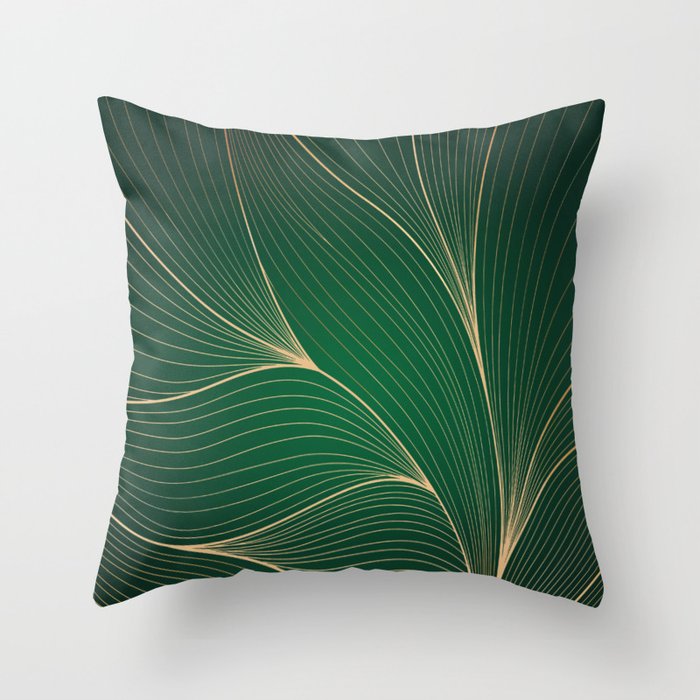 The Greens and Gold  Throw Pillow