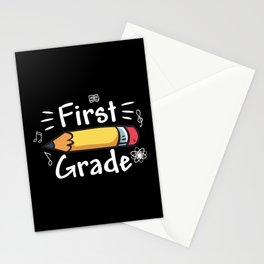 First Grade Pencil Stationery Card