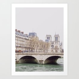 Notre Dame Cathedral on the Seine - Travel Photography, Paris  Art Print