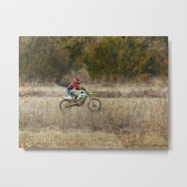 Dirt Bike Riding Metal Print