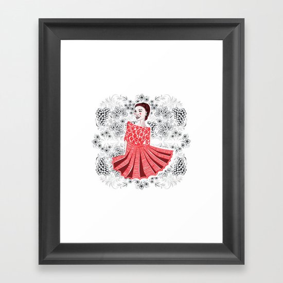 Red Dress Framed Art Print
