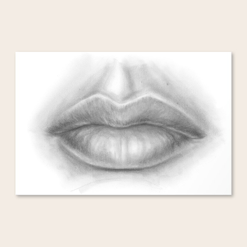 Pouty Sexy Lips Pencil Art Graphite Drawing Sexuality Face
