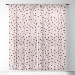 Hand-Drawn Pattern – Blush Sheer Curtain