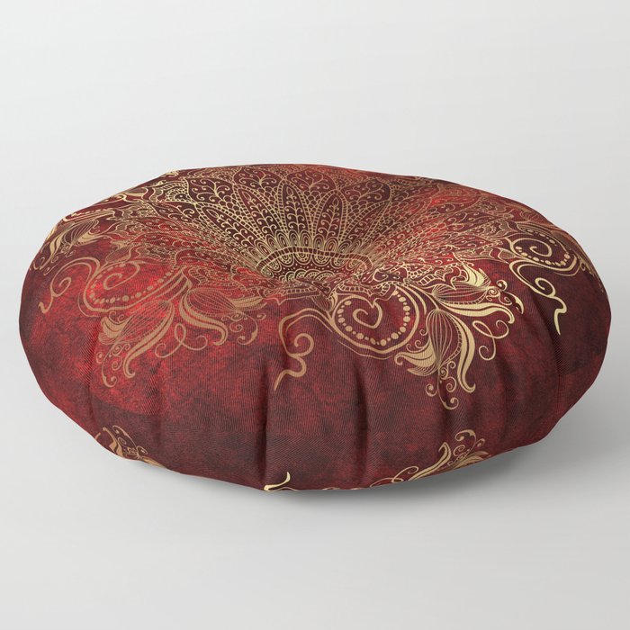 Golden Mandala Floor Pillow